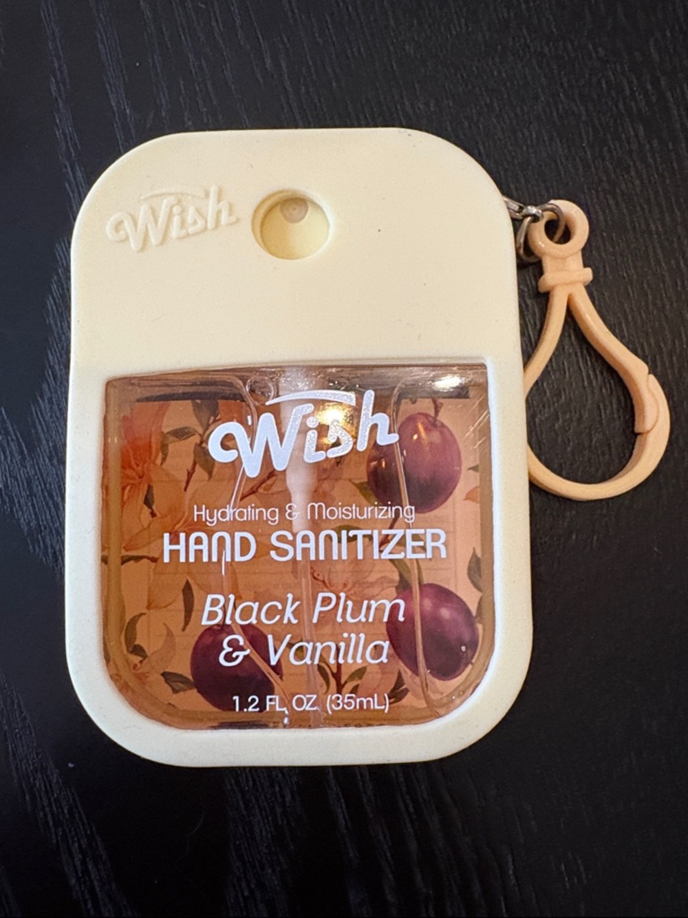 ☀️ 5/25 ☀️ Wish Black Plum and Vanilla Silicone Hand Sanitizer with Clip